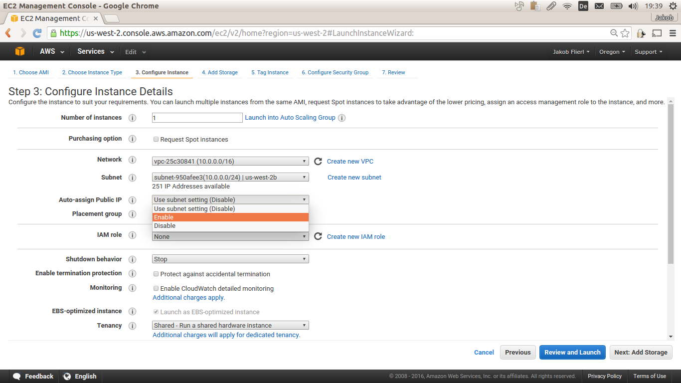 EC2 automatic public ip enable