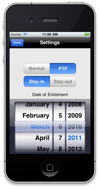 Configuration page